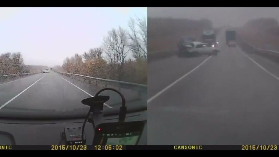 В сеть попало видео смертельного ДТП на 666 км трассы М4 в Воронежской области