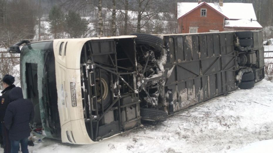 В Воронежской области перевернулся пассажирский автобус: пострадала 70-летняя женщина